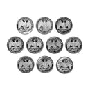 1980-1989 S Proof Washington Quarter Run 10 Coins