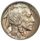 1937 -D Buffalo Nickel 5c - Choice BU Condition (9077)