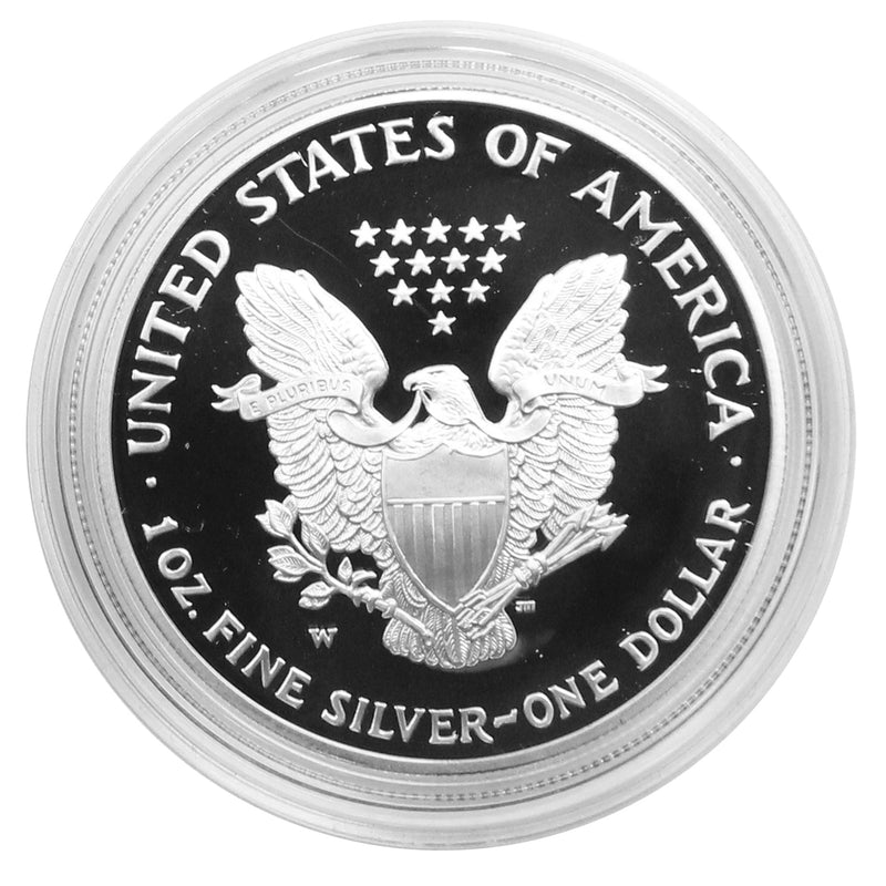 2002 W American Eagle Silver Proof 1 oz dollar - w/box & Coa