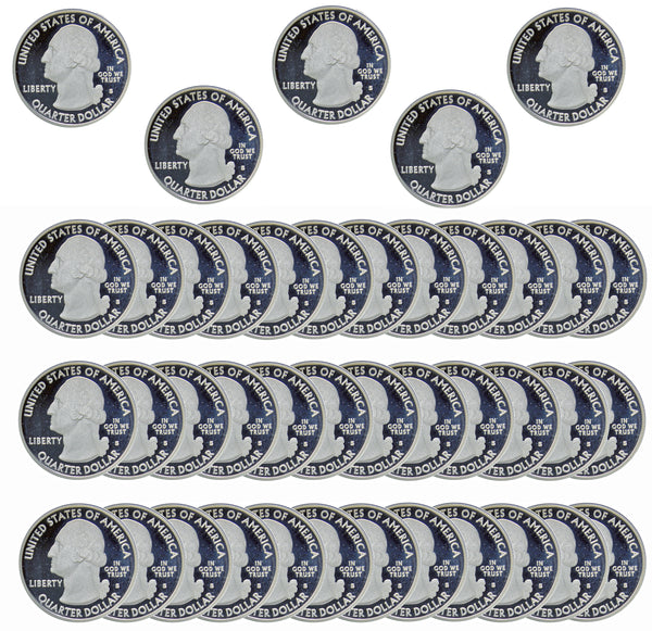1999-2008 S State Quarter Cameo Proof Roll 90% Silver (40 Coins) Random Mix