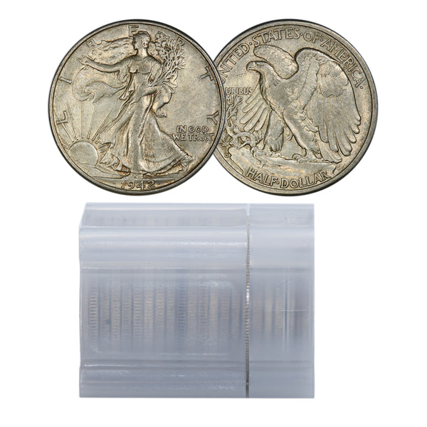 Walking Liberty Half dollar Roll of 20 coins (RANDOM YEARS) 90% Silver - XF / AU