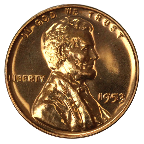 1953 Gem Proof Lincoln Wheat Cent  Brilliant
