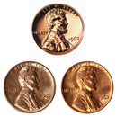 1962 P P D Lincoln Memorial Cent 1c Year set Proof & BU US 3 Coin lot