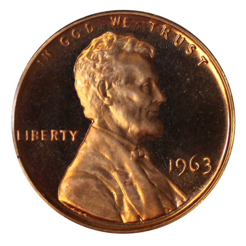 1963 Gem Proof Lincoln Cent Roll (50 Coins)