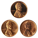 1963 P D S Lincoln Memorial Cent 1c Year set Proof & BU US 3 Coin lot