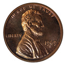 1969 Gem Proof Lincoln Cent Roll (50 Coins)