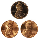 1975 P D S Lincoln Memorial Cent 1c Year set Proof & BU US 3 Coin lot