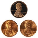 1978 P D S Lincoln Memorial Cent 1c Year set Proof & BU US 3 Coin lot
