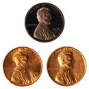 1979 P D S Lincoln Memorial Cent 1c Year set Proof & BU US 3 Coin lot