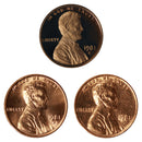 1981 P D S Lincoln Memorial Cent 1c Year set Proof & BU US 3 Coin lot