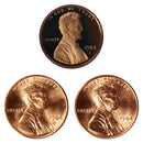 1984 P D S Lincoln Memorial Cent 1c Year set Proof & BU US 3 Coin lot