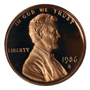 1986 Gem Deep Cameo Proof Lincoln Memorial Cent