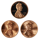 1988 P D S Lincoln Memorial Cent 1c Year set Proof & BU US 3 Coin lot