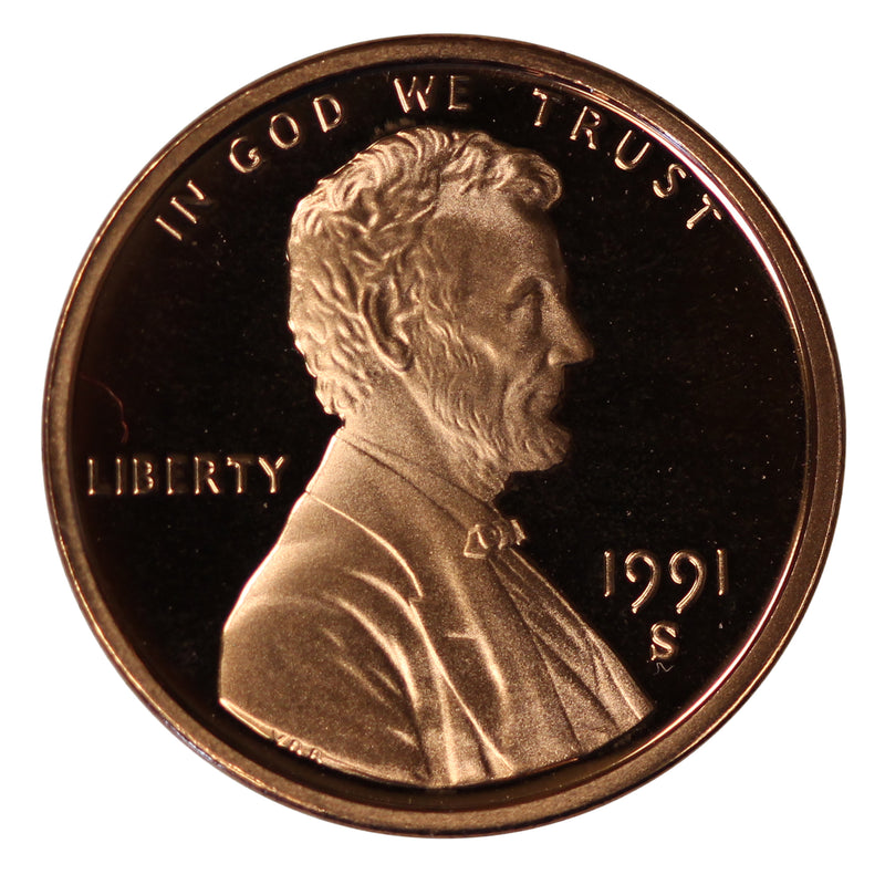 1991 Gem Deep Cameo Proof Lincoln Memorial Cent