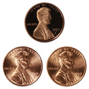 1992 P D S Lincoln Memorial Cent 1c Year set Proof & BU US 3 Coin lot