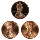 1997 P D S Lincoln Memorial Cent 1c Year set Proof & BU US 3 Coin lot