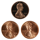 1998 P D S Lincoln Memorial Cent 1c Year set Proof & BU US 3 Coin lot
