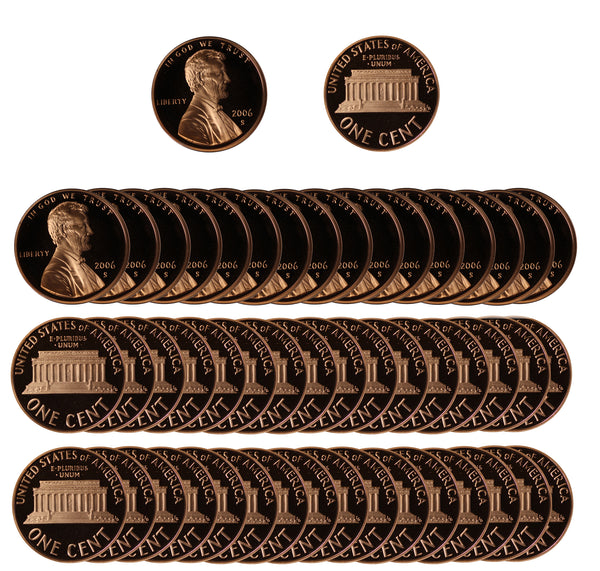 2006 Gem Proof Lincoln Cent Roll (50 Coins)