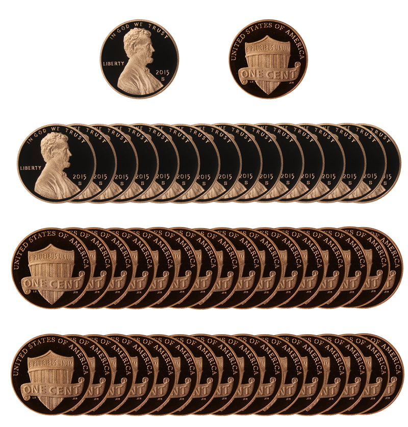 2015 Gem Proof Lincoln Cent Roll (50 Coins)