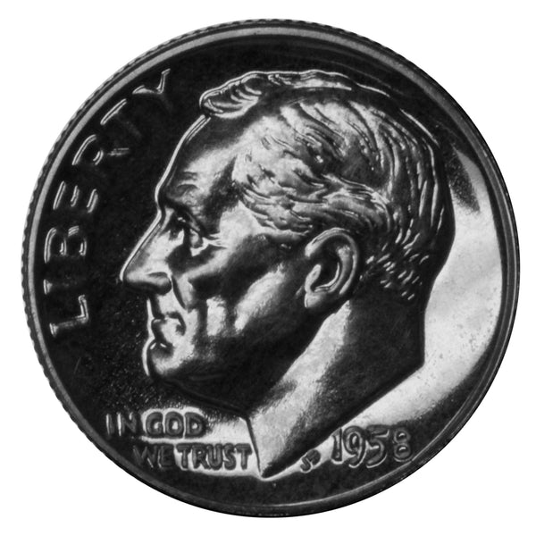 1958 Roosevelt Dime choice 90% Silver Proof