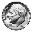 1973 S Roosevelt Dime Gem Proof CN-Clad Roll (50 Coins)