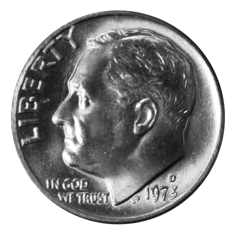 1973 -D Roosevelt Dime Roll BU Clad 50 US Coins