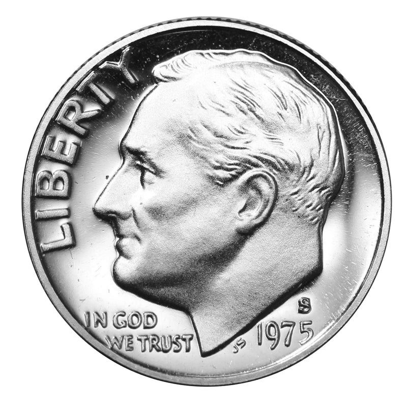 1975 S Roosevelt Dime Gem Proof CN-Clad Roll (50 Coins)