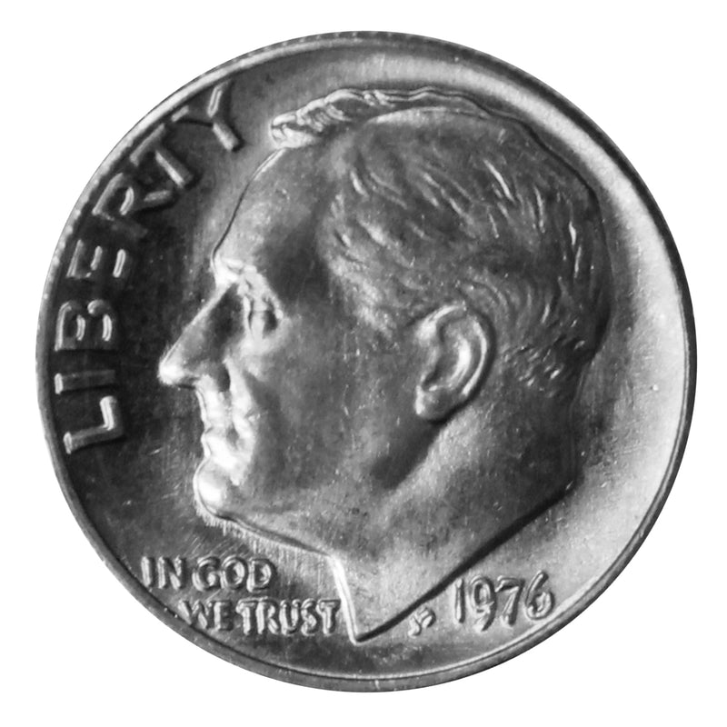 1976 -P Roosevelt Dime Roll BU Clad 50 US Coins