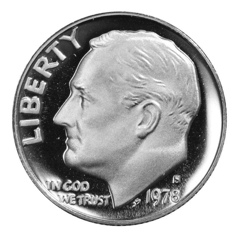 1978 S Roosevelt Dime Gem Deep Cameo Proof CN-Clad Roll (50 Coins)