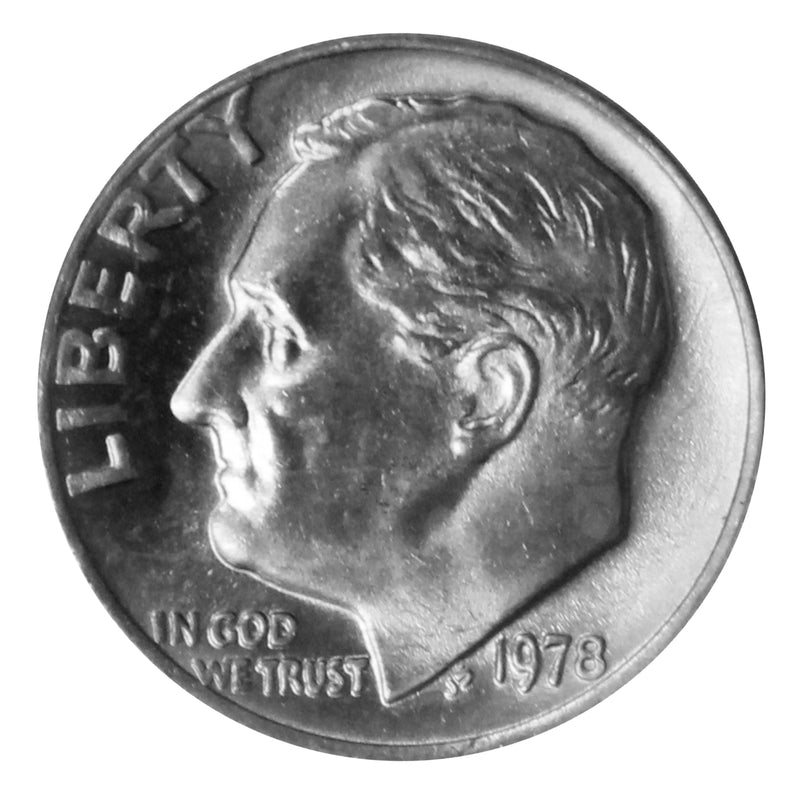 1978 -P Roosevelt Dime Roll BU Clad 50 US Coins
