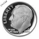1981 S Roosevelt Dime Choice Cameo CN-Clad Proof Type 1 (Filled S)
