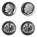 1981 S Roosevelt Dime Choice Cameo Proof 2 Coin Set Type 1 & 2 CN-Clad