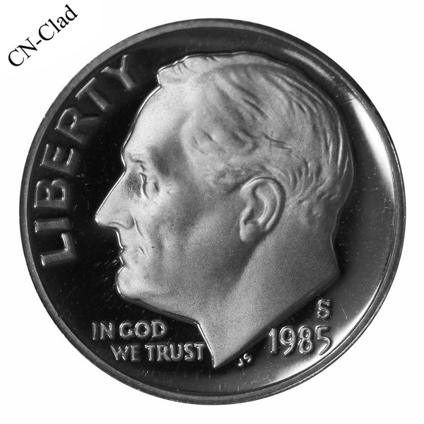 1985 S Roosevelt Dime Choice Cameo CN-Clad Proof