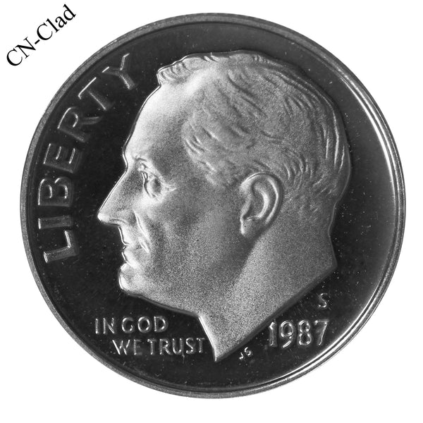1987 S Roosevelt Dime Choice Cameo CN-Clad Proof