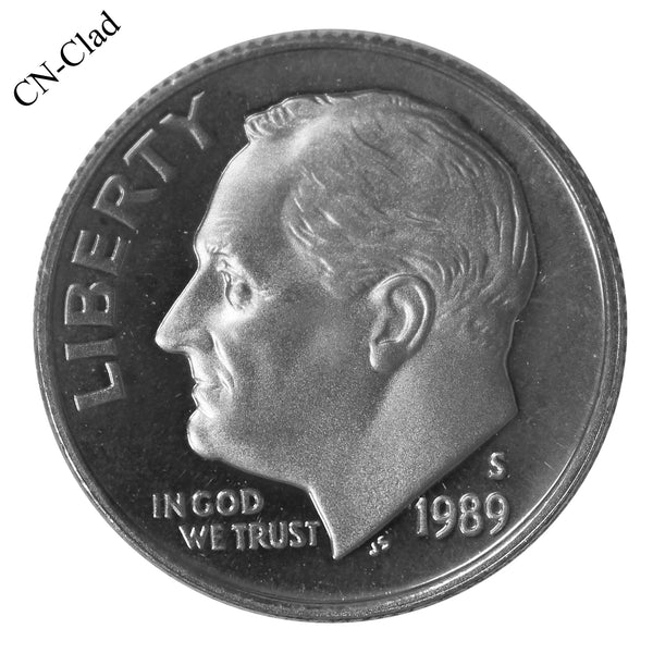1989 S Roosevelt Dime Choice Cameo CN-Clad Proof