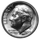 1990 -D Roosevelt Dime Roll BU Clad 50 US Coins