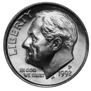 1992 -P Roosevelt Dime Roll BU Clad 50 US Coins