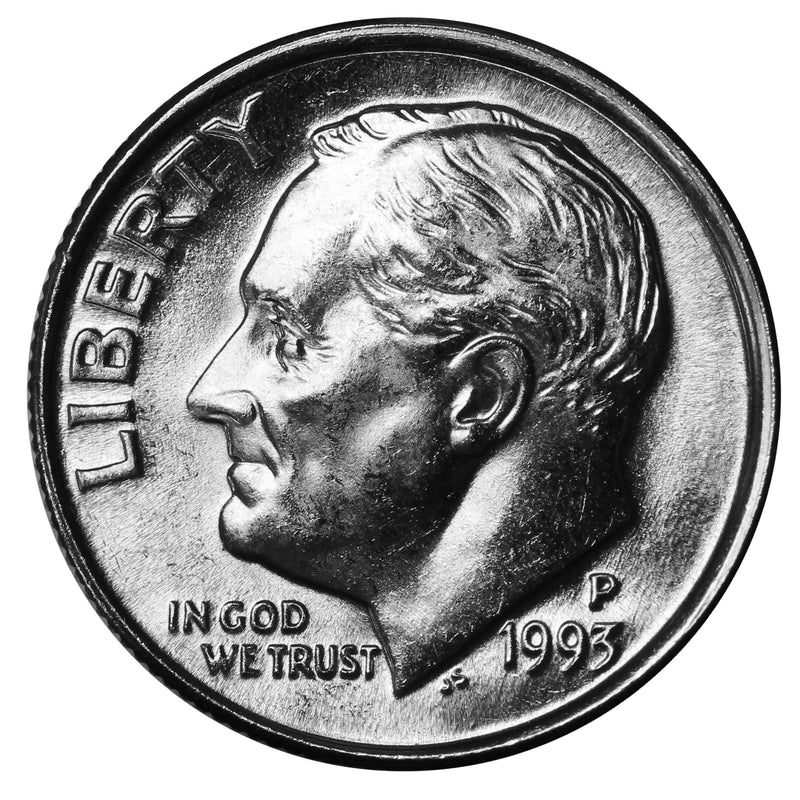 1993 -P Roosevelt Dime Roll BU Clad 50 US Coins