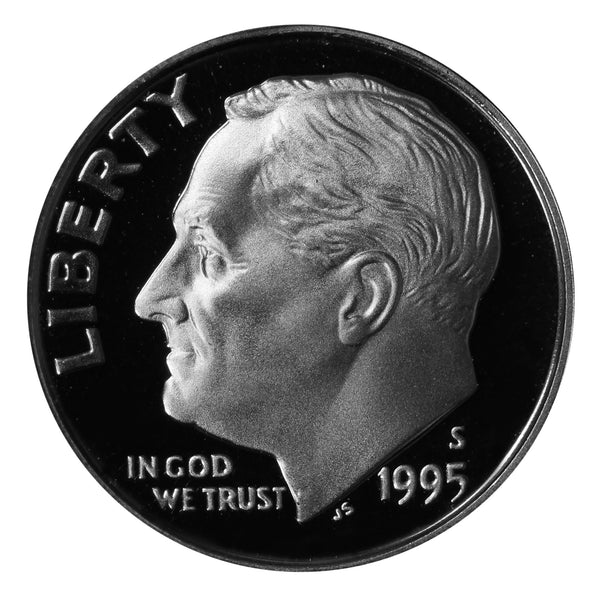 1995 S Roosevelt Dime Gem Cameo 90% Silver Proof