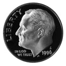 1996 S Roosevelt Dime Gem Cameo 90% Silver Proof