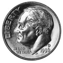 1996 -D Roosevelt Dime Roll BU Clad 50 US Coins