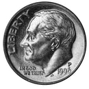 1996 -P Roosevelt Dime Roll BU Clad 50 US Coins