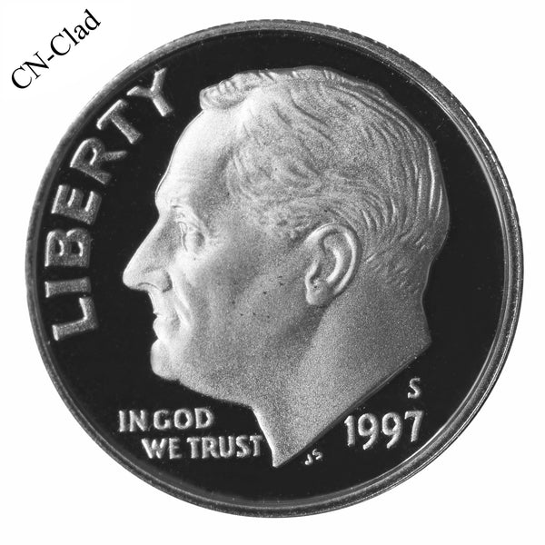 1997 S Roosevelt Dime Choice Cameo CN-Clad Proof