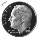 1998 S Roosevelt Dime Choice Cameo CN-Clad Proof