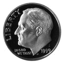 1999 S Roosevelt Dime Gem Cameo 90% Silver Proof