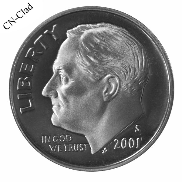 2001 S Roosevelt Dime Choice Cameo CN-Clad Proof