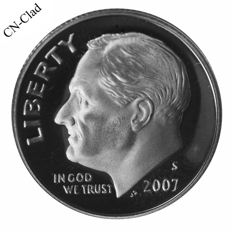 2007 S Roosevelt Dime Choice Cameo CN-Clad Proof