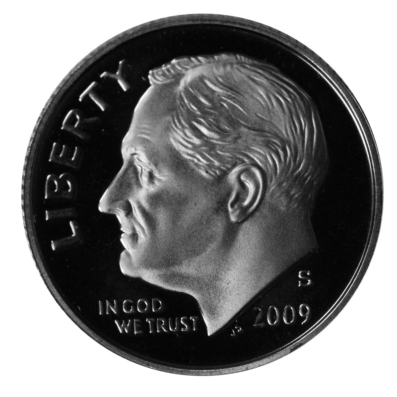 2009 S Roosevelt Dime Gem Deep Cameo Proof CN-Clad Roll (50 Coins)