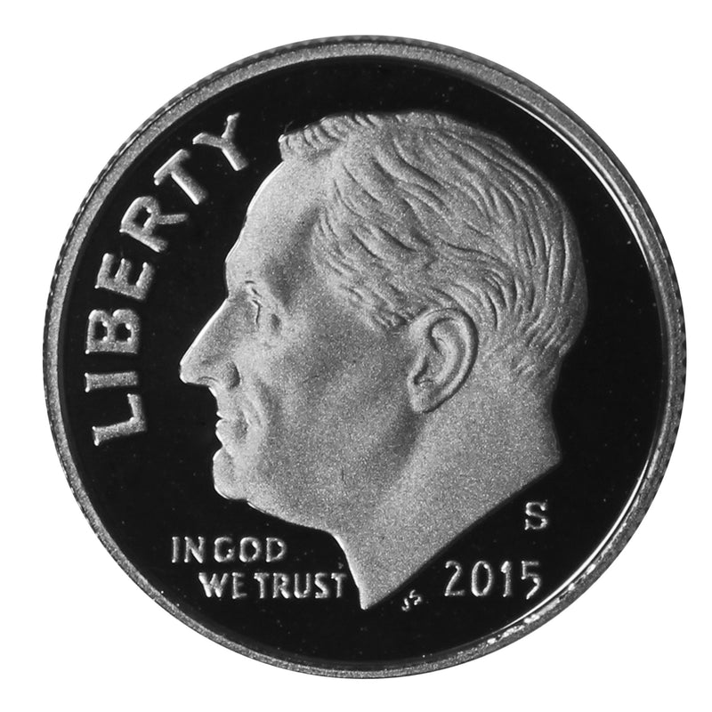 2015 S Roosevelt Dime Gem Deep Cameo Proof CN-Clad Roll (50 Coins)