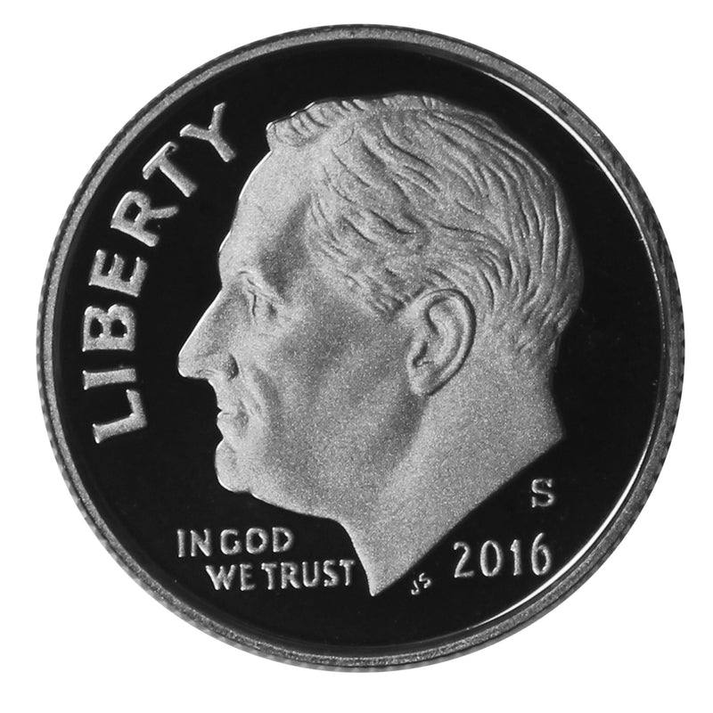 2016 S Roosevelt Dime Gem Deep Cameo Proof CN-Clad Roll (50 Coins)